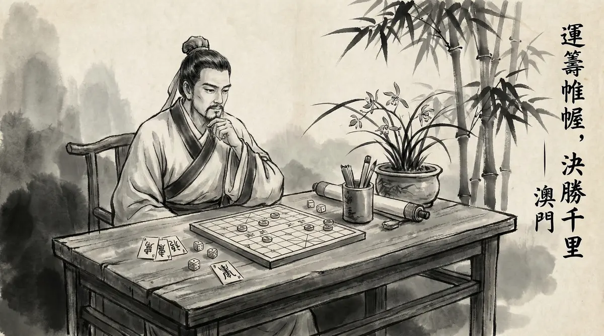 赌博平台澳门赌博文化水墨画