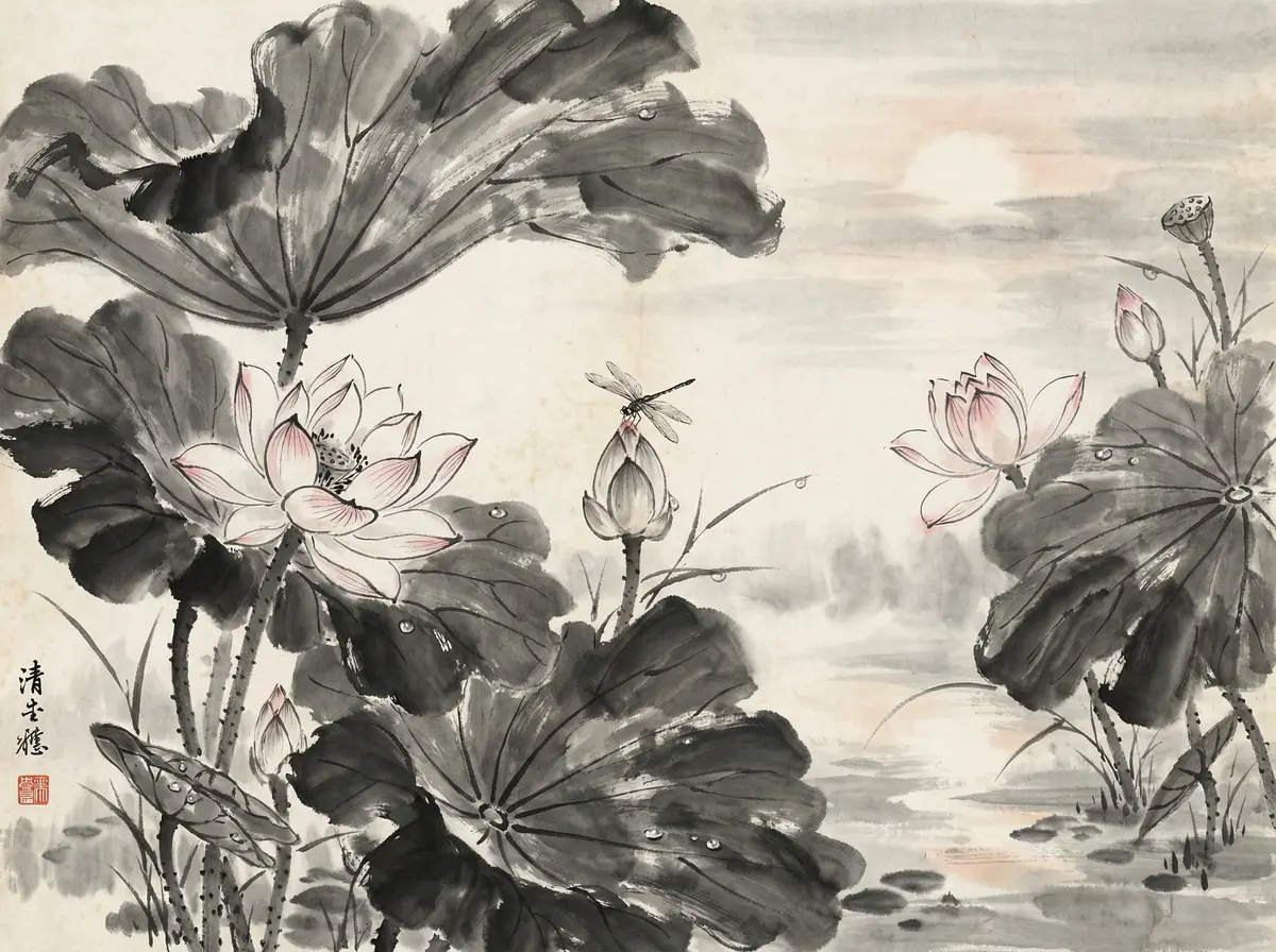 赌博平台旅行家专栏莲花池水墨画