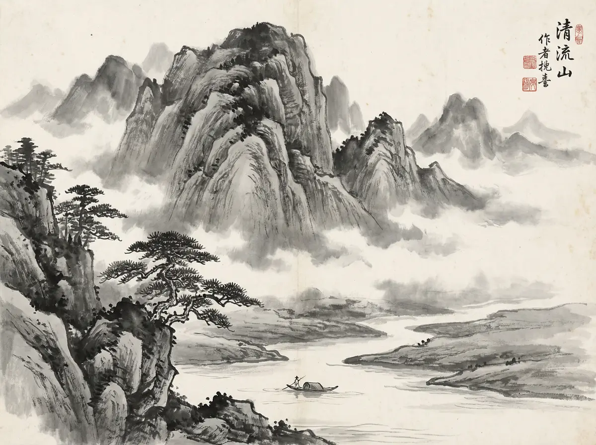 赌博平台金沙国际远山云雾水墨画意境